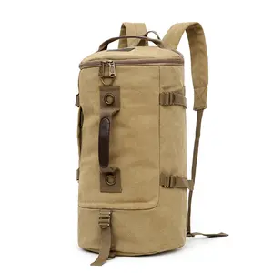 Multi-function Vintage Canvas Backpack Portable Shoulder Waterproof Travel Duffel Bag