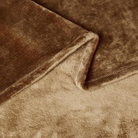 Plaid en polaire flanelle à motif dessin animé, marron uni, doux, 100 % polyester, utilisable quatre saisons pour lit, canapé, maison, hôtel, vente en gros, personnalisable