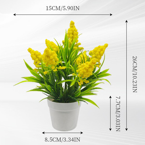Plante artificielle de lavande avec pot de 26 cm de haut, verdure décorative en plastique pour usage intérieur - Product Image 3