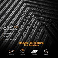 Panel de Pared 3D Geométrico UDK de 19.7'*19.7', Revestimiento de Pared Ignífugo de PVC para Decoración de Interiores, Negro Mate