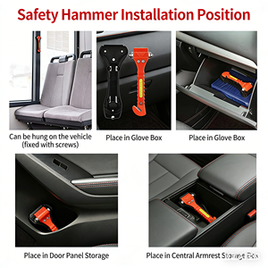 Martillo de Seguridad Multifuncional 2 en 1 para Automóvil - Herramienta de Escape de Emergencia, Rompeventanas y Martillo de Rescate Sólido para Vehículos - Product Image 5