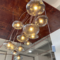 Lustres créatifs en forme de branche en verre clair design moderne chambre à coucher salle à manger suspension LED dorée
