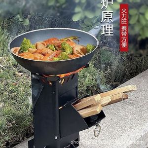 Estufa Portátil para Acampar, Hacer Picnic, Cocinar, Viajar en Auto, Estufa <span class=keywords><strong>de</strong></span> <span class=keywords><strong>Leña</strong></span> Plegable para Exteriores, Estufa Cohete - Product Image 3