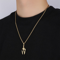 Mode Étanche Spartiate Charme Pendentif Collier PVD Plaqué Or En Acier Inoxydable 316L Spartiate Casque Pendentif Pour Hommes Bijoux