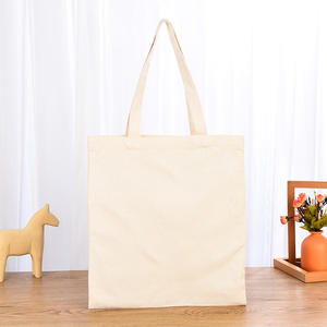 Sac fourre-tout en toile de coton de couleur unie personnalisable imprimé Sac à main en toile Sac à bandoulière en toile simple Sac à provisions - Product Image 5