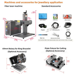 Machine de gravure et de découpe au laser à fibre Lightburn la plus vendue pour l'or, l'argent, les bijoux, le métal, le plastique, le verre - Marquage profond à haute vitesse - Product Image 2