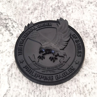 Emblème d'aigle philippin en métal 3D, or, argent, noir, universel, pour coffre arrière de voiture, carrosserie modifiée, luxe, autocollant 3M imperméable