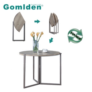 Bàn Ăn Bằng Gỗ Tròn Gấp Ba Lần Tiết Kiệm Không Gian Có Bánh Xe Có Bánh Xe Cho Không Gian Ăn Uống - Product Image 1