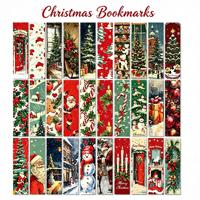 Marque-pages illustrés rétro de Noël, marque-pages esthétiques, décorations de lecture, accessoires pour journal, cadeaux de Noël