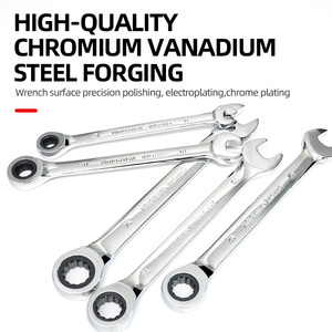 Ratchet <strong>Wrench</strong> <strong>Combination</strong> <strong>Set</strong> Metric Repair Tool <strong>Set</strong> With Rack Organizer Premium CR-V Steel 6-14mm Open <strong>Wrench</strong> - Product Image 4