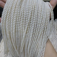 Filaments de perles d'eau douce cultivées de qualité AAA, rondes et parfaites, de 4-5 mm, couleur blanche, service d'échantillonnage en Chine pour la fabrication de bijoux