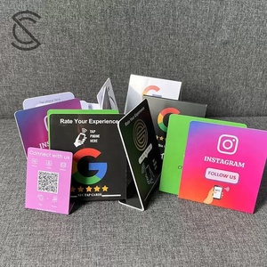 Support de carte NFC Ntag215 RFID en PVC étanche pour avis <span class=keywords><strong>Google</strong></span> et réseaux sociaux (Facebook, Instagram, TikTok) 13,56 MHz - Product Image 1