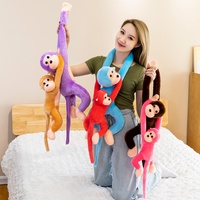Boneka Monyet Lengan Panjang Warna-warni dengan Suara, Boneka Monyet Simulasi, Gantungan Tirai, Dekorasi Rumah