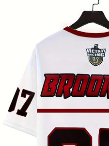 T-shirt de basket-ball <span class=keywords><strong>Brooklyn</strong></span> 07 pour hommes |   T-shirt <span class=keywords><strong>blanc</strong></span> et rouge 07 imprimé décontracté à col rond et manches courtes 100% polyester lavable en machine - Product Image 3