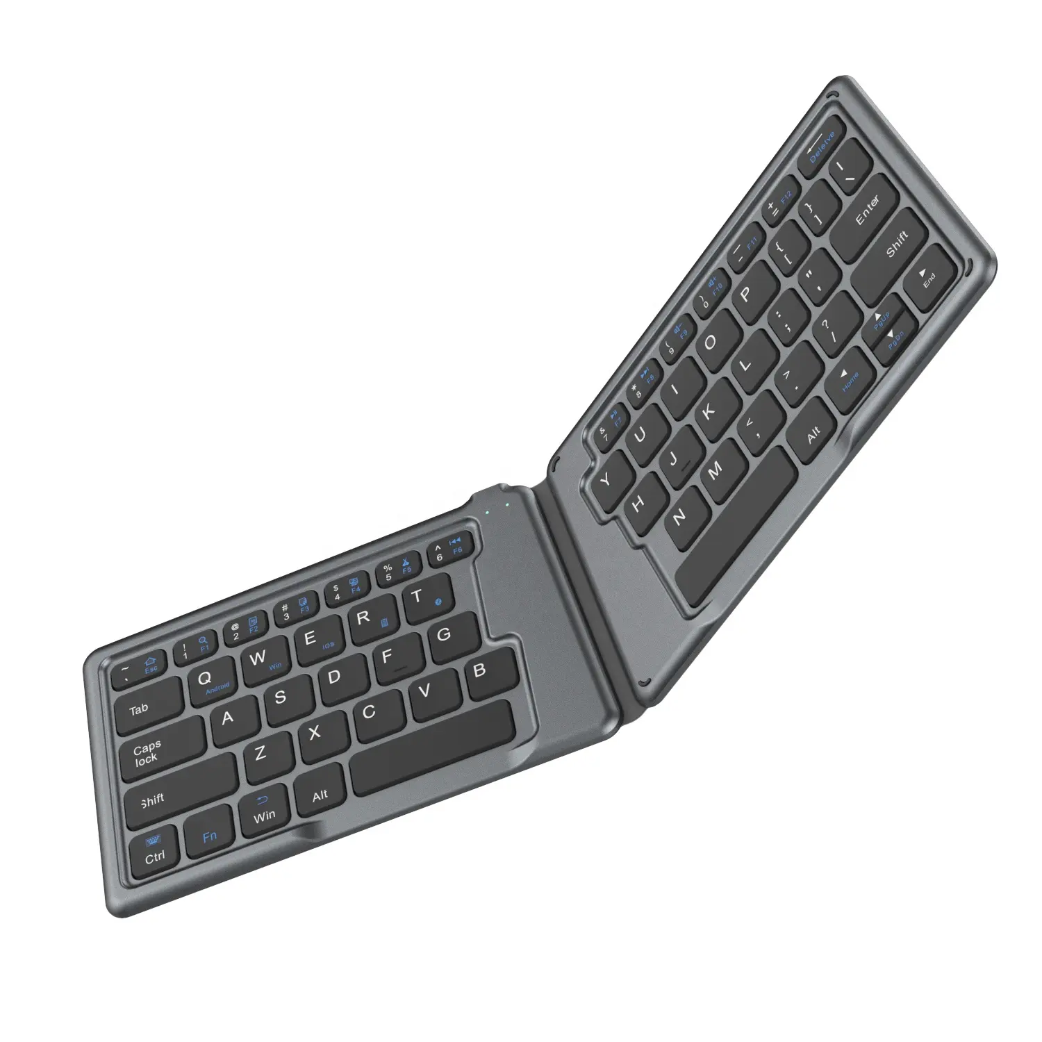 MoKo Keyboard Mini Bluetooth, papan ketik Mini dapat dilipat Ultra ramping portabel dapat diisi ulang tanpa kabel untuk iPad iPhone iOS Android Windows