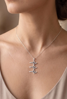 Collier en acier inoxydable personnalisé Inspire avec vague sonore réelle en argent