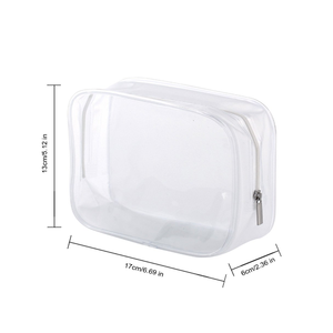 Travel Transparent PVC Toilet Cosmetic Bag Clear <strong>Make</strong> <strong>up</strong> <strong>Pouch</strong> with Zipper - Product Image 2