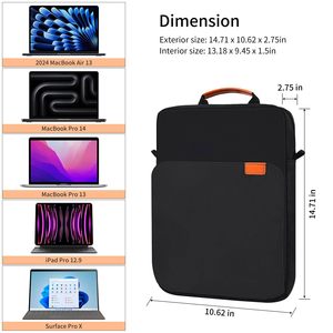 Bolsa de Hombro para Portátil de 11 y <span class=keywords><strong>13</strong></span> Pulgadas con Logotipo Personalizado, Funda de Transporte para <span class=keywords><strong>Macbook</strong></span>, Bolso de Mano para Tablet para Hombre y Mujer, para iPad <span class=keywords><strong>Pro</strong></span> de 12.9 Pulgadas - Product Image 3