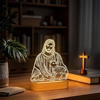Jésus cadeau croix lampe nouveauté veilleuse Illusion enfants décoration alimenté par batterie LED contrôle tactile écologique