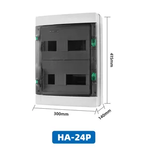 HA IP65 Boîte de distribution électrique étanche pour l'extérieur 4 8 12 18 24 voies MCB Commutateur Compteur Minuterie PC Fil de jonction en plastique