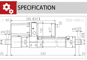 TG50-400 điện nâng cửa Pusher điện Push Rod container cửa mini AC 220V thủy lực Push Rod tuyến tính thiết bị truyền động - Product Image 4