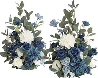 Lot de 2 boules de fleurs artificielles en soie pour centres de table de mariage, décoration florale, décoration de la Saint-Valentin