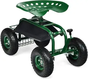 High Quality 4-wheel Lawn Yard Patio Wagon Scooter Wheels Rolling Garden Stool Rolling Seat