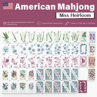 En gros, Ensemble de Mahjong américain de luxe moderne personnalisé en acrylique 3 couches, 160 tuiles, Miss Heirloom, gravé double face, pour le divertissement