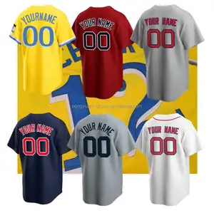 最佳质量定制您的姓名号码标志补丁缝制团队波士顿风格刺绣城市连接美国棒球衫