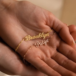 Customizable Women's Stainless Steel <strong>Name</strong> Necklace Gold Plating Personalized Handwriting Romantic Snake <strong>Chain</strong> for Anniversary - Product Image 5
