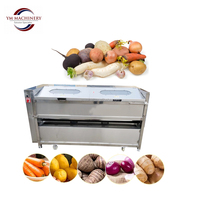 Groente- en fruitborstelwasmachine voor de verwerking van sojabonen, maïs en aardappelen
