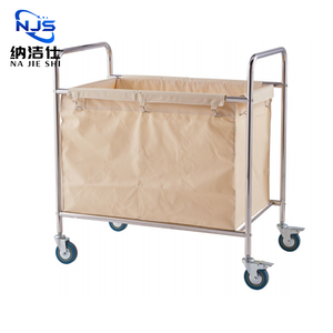 Carrito de Mano Plegable Moderno de Acero Inoxidable, Carritos de Lavandería para Ropa de Hotel, para Comedor, Sala de Estar, Limpieza del Hogar, Hospital, <span class=keywords><strong>Metal</strong></span> - Product Image 3