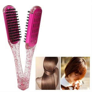 Cepillo Alisador Profesional para el Cabello, de Nylon, con Doble Cepillo y Peine en V, que No Daña, Herramientas de Peinado DIY - Product Image 6