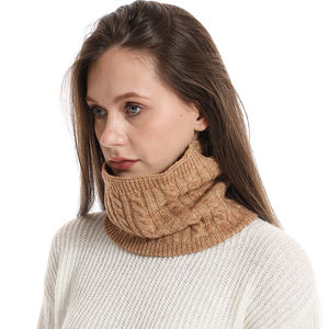 ผ้าพันรอบคอผู้หญิงสีล้วนอบอุ่นผ้าพันคอคลุมผมถักให้ความอบอุ่นผ้าพันคออินฟินิตี้สำหรับฤดูหนาว - Product Image 4