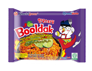 SnackQueen Cream Carbonara Hot Chicken Ramen 140g*5 Bungkus Rasa Krim Pedas Ringan Ayam Kalkun Mie Instan Gaya Korea OEM Grosir
