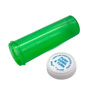 8dram 10dram 13dram Pill Pharmacy Vials Containers Bottles Pop Top Plastic Child Resistant Cap Manufacturing