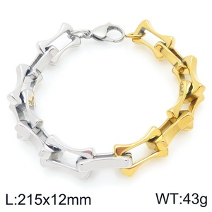 Catena a maglie in acciaio inossidabile bicolore con design a bambù, personalizzabile fai <span class=keywords><strong>da</strong></span> te, alla moda, per <span class=keywords><strong>uomo</strong></span>, di Guangdong Jewelry - Product Image 3