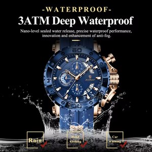 Reloj de Hombre de Lujo Original POEDAGAR, Cronógrafo, Resistente al Agua, Luminoso, Deportivo, con Calendario, Correa de Silicona, Reloj de Cuarzo para Hombre - Product Image 4