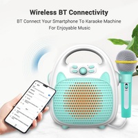 Micrófono Altavoz Karaoke Inalámbrico para Niños, Alcance de 10 Metros, Batería de 1200 mAh, 5 Horas de Duración, Alta Calidad de Sonido para Niños y Niñas