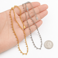Collier bohème en gros prêt à expédier, collier à pampilles perlées, collier chaîne plaqué or, bijoux en acier inoxydable