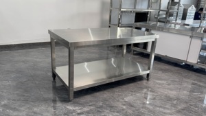 Mesa <span class=keywords><strong>de</strong></span> Cocina <span class=keywords><strong>de</strong></span> Acero Inoxidable con Asientos para <span class=keywords><strong>Restaurante</strong></span> Comercial, <span class=keywords><strong>Servicio</strong></span> <span class=keywords><strong>de</strong></span> Alimentos, Preparación <span class=keywords><strong>de</strong></span> Alimentos, Estación <span class=keywords><strong>de</strong></span> Almacenamiento para Catering - Product Image 6