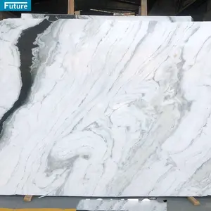 Vente en gros de dalles et carreaux populaires en marbre naturel pur 100% Panda White Marble Stone Panda White
