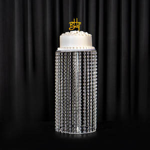 Base de Cristal Premium LANJO para Pastel, Soporte Moderno para Mesa de Postres, Exhibidor de Pasteles para Bodas y Eventos Elegantes - Product Image 1