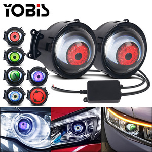 Luz LED Dinámica para Coche, Ojo de Diablo Grande de <span class=keywords><strong>3</strong></span> Pulgadas, 33 Modos, Lente 3D, Pupilas Dinámicas, Faro Delantero, Modificación Remota, Ojo de Águila - Product Image 1