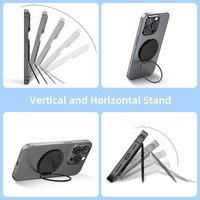 Support de téléphone magnétique en alliage d'aluminium avec anneau rotatif à 360°, béquille flexible, aimants N52, fixation murale étanche pour téléphone portable