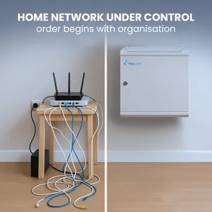 Gabinete de red gris ASP montado en la pared Extralink 12U 600x450 con stock listo para puerta de acero para bastidor de servidor de centro de datos - Product Image 2