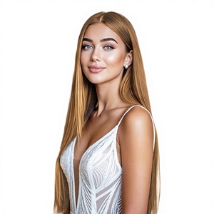 Extensiones de Cabello Remy de 30 Pulgadas, Cosidas a Mano, 200g, Gruesas, Rubias, Largas y Lisas, Teñidas - Product Image 1