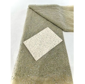 Sequin dentelle tissu africain dentelle européenne et américaine robe de mariée mode sénégal robe pour fête roman conception doré fournisseur - Product Image 5