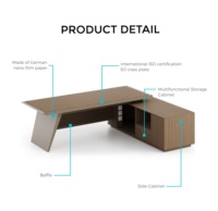 Solution de mobilier de direction EGROspace, bureau de direction en forme de L, élégant et luxueux, bureau de direction exécutif