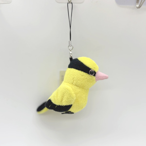 Produttore di animali imbalsamati giocattoli cartone animato peluche peluche uccellini gialli ciondolo con portachiavi in peluche personalizzato - Product Image 1